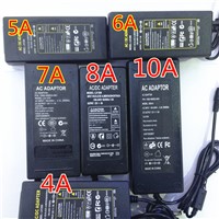 Power adapter supply for led strip EU/US/ for AC100-240V to DC12V 1A 2A 3A 5A 6A 8A 10A cord 4 options plug transformer