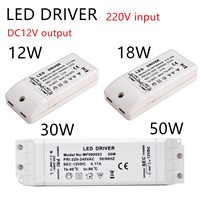 led driver led transformer adapter 12vdc output 6w 12w 18w 30w 50w plastic cover 220v to 12v for led strip mr11 mr16 12vdc
