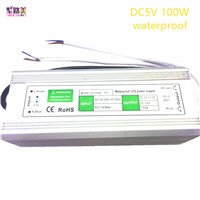 5V 100W waterproof IP67 Switching power supply 20A 100W Driver Adapter Transformer 100-240V AC Power for Led Strip Display lamp
