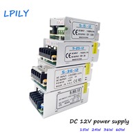 LPILY LED Driver Power supply 12V 15W-400W LED Power Supply AC 110V 220V to 12V Lighting Transformer Aluminum For LED Strip 2835