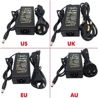 Black switch Led power supply adapter  AC100-240V to 12V 2A/3A /4A/5A/6A Led driver for led strip light  transformers