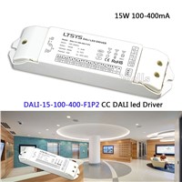 LTECH CC DALI led Driver(1-10V) power;DALI-15-100-400-F1P2;AC100-240V input; 15W 100-400mA DALI CC dimming Driver
