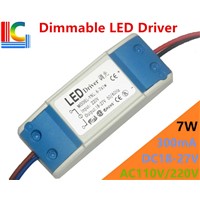 Factory wholesale 6W 7WDimmable LED Driver Adapter 300MA  External Power Supply 110V 220V Lighting Transformer CE 50PCs/Lot