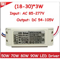 1pcs High Power 50W 60W 70W 80W LED Driver (18-30)x3W 600mA DC54-105V LED Power Supply Lighting transformers For LED Lamp Strip