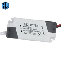 12-18W Plastic Shell Led Light Driver Transformer Power Supply Adapter Input AC 90-265V Output DC 42-63V 300mA LED for Lamp DIY