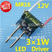 5pcs MR16 LED Driver 3X1W input AC/DC 12V Constant current driver 3pcs 1W LED high power lamp bead for MR16 3*1W Driver.