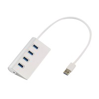 1pcsScolour New Hot Powered USB 3.0 4-Port Super Speed Compact Hub Adapter For  Apple for Mac Air PC Laptop
