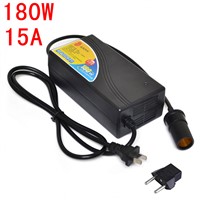 180W Power converter ac 220v(100~250v) input dc 12V 15A output adapter car power supply cigarette lighter plug