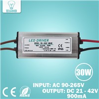 30W 10Series3 parallel Waterproof LED Light Driver Transformer Lamp Current 855-900mA Output DC21-42V Power Supply Adapter