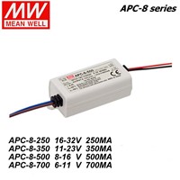 Mean Well APC-8-250/350/500/700mA 8W  LED Waterproof Driver, Single Output Switching Power Supply