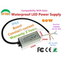 50W LED Driver 12V 24V Compatibility With Solar Outdoor Waterproofr Power Supply Boost Constant Current Power Adapter  RoHS CE