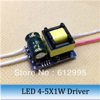 20pcs 4-5 x1w LED constant current drive power supply E27 built-in power driver 5 w bulbs power supply