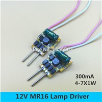 2 pcs MR16 12V 4-7X1W Constant current LED driver MR16 4W 5W 6W 7W lamp cup transformer power supply 300ma high power