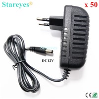 50 pcs AC100-240V to DC12V 2A 3A 5.5x2.1mm Power Adapter Supply Charger LED Lighting Transformers For LED Strip light