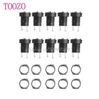 10Pcs Power Supply Female Jack Panel Mount Connector 5.5mm 2.1mm Plug Adapter #S018Y# High Quality