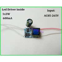 SXZM 20pcs/lot Led driver inside 1x3W input AC85-265V 50/60Hz 600mA led inside driver for 3W led lamp