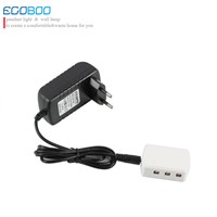 24W Black LED Driver 12v + white  Splitter Connector for LED Cabinet Light with 5.5DC plug-in power cord