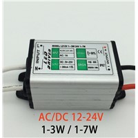 LED driver AC/DC24V 5W 1-7*1W Waterproof 24V Step-down Constant current power supply 10pcs