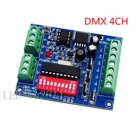 Wholesale 4CH 4 channel RGBW Easy dmx512 DMX Decoder,Dimmer,Controller,Driver,DC5V-24V for LED Strip Light Tape Lamp Module