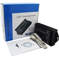 TC420 Time programmable RGB LED Controller DC12V-24V 5Channel LED Timing dimmer Total Output 20A Common Anode with USB Wire