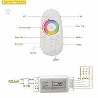 DC 12V 24V RGBW or RGB Led Controller 2.4G RF Touch Screen Remote Control 6A per Channel for smd 5050 3528 5630 led strip light