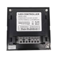 AC110V 220V DX63 Wall Mount RGB LED Controller with Knob Switch 2.4G RF Wireless Sync Control DMX512 Signal Output for RGB Strip