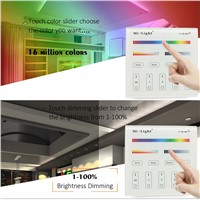 Milight Battery Touch Panel Wall-mounted Controller 2.4G Wireless RF Dimmer RGB/RGBW Remote LED Controller For LED Strip Bulb