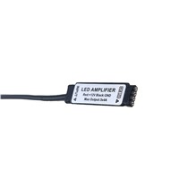 DC12V 12A Mini RGB LED Amplifier with DC Female Plug  Accessories 3*4A For RGB color 5050, 3528 led strip,White / black 1PCS