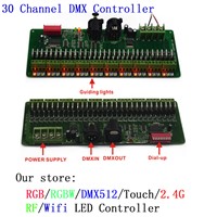 30 channel  Easy DMX 512 LED RGB Controller for led strip/led modoule /led lamp, dmx decoder 5v/12/24v 360w