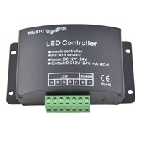 RGBW Music Controller with 24key RF Remote LED Music RGBW Controller DC12-24V for RGBW Led Strip Lights