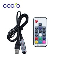 5V USB RGB Controller Mini 3Key 17Key RF Remote Controler For USB RGB LED Strip