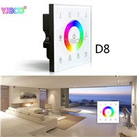 ltech 2.4G DC12-24V D5 D6 D7 D8 touch glass panel wall mounted dimming CT RGBW dimmer control 4 Zones DMX512 LED strip lamps