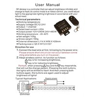 LED Single Color Dimmer DC12V-24V 20A 3 Key RF for Single Color LED Strip Controller.