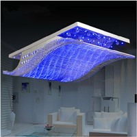 Modern Crystal Chandelier LED Color Change With Remote Control Organ Style RGB Lustre Ceiling Lamp Deco Chandeliers 110V 220V
