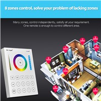 8-Zone Area Milight 2.4G RF Wireless LED Controller RGB+CCT Panel Touch Remote Controller For LED Bulbs Downlights Strip Lights
