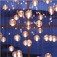 G4 LED Crystal Glass Ball Pendant Lamp Meteor Rain Meteoric Shower Stair Bar Droplight Chandelier Lighting AC110-240V