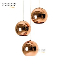 Modern Copper Sliver Shade Mirror Chandelier Light Fixture E27 Bulb LED Hanging Lustre Lamp Christmas Glass Ball Lighting