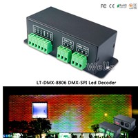 DMX-SPI Led Decoder LT-DMX-8806 ;support LPD8803,LPD8806,LPD8809,LPD8812 data protocol DMX Decoder for led pixel screen