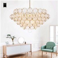 Glass Scale Gold Chandelier Light Fixture Modern Contemporary Art Luxury Hanging Lamp Lustre Avize Luminaria Design Living Room