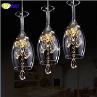 FUMAT K9 Crystal LED Wineglass Chandelier Modern Creative Spiral Suspension Lighting Restaurant Villa Lobby Hanging luminaire