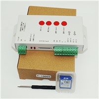 2016 high quality T1000S SD Card WS2801 WS2811 WS2812B LPD6803 LED 2048 Pixels Controller DC5~24V T-1000S RGB Controller