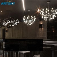 Modern Gold PMMA Transparent Tree Leaf Firefly LED Chandelier for Dinging Room Living Room