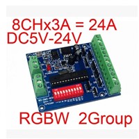 RGBW DMX Decoder 2 Groups 4-channel  DMX512 Controller Easy to DMX control, DMX 512 decoder board DC5V-24V New