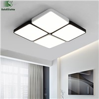 Modern Minimalism Grid Led Dimmable Ceiling Chandelier luminaria Lustre Led Chandelier For Foyer Geometric Square Metal Lamp