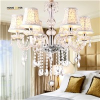 Modern Led Kitchen chandelier 6 Lamp With Lampshade Pendant Crystal Chandelier Light Fixtures lustres de teto para sala for home