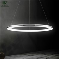 Modern Minimalism Aluminium Acrylic Ring Led Chandelier Remote Control Dimmable luminaria Led Pendant Chandelier For Foyer