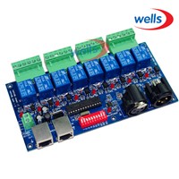 dmx512 8CH Relay switch Controller RJ45 XLR,8 way relay switch(max 10A) for led, relay output, DMX512 relay control