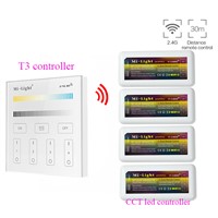 Mi.light T2 Touch Panel Bemote AC110/220V+2.4G Color Temperature Dimmer Receiver Led Controller For Led Strip DC12-24V