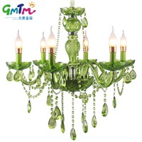 3 Color Green Crystal Pendant Chandelier Glass Chandeliers Chandelier Lamp Without Lampshade Light Green Living room bedroom
