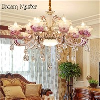Luxury European style marble crystal chandelier, living room candle, duplex villa, bedroom restaurant, stair light Postage free